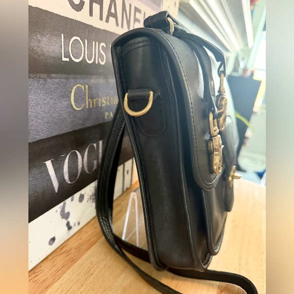 COACH Vintage Station Bag Black Glove Tanned Leather. - Picture 6 of 14